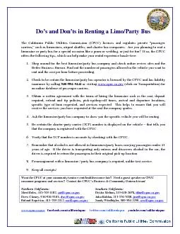 PDF-Do146and Don146ts in Renting a LimoParty BusThe California Publ