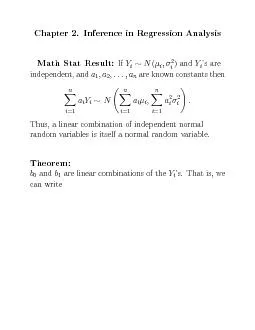 Chapter2InferenceinRegressionAnalysisMathStatResultIfYiNi2iandYi