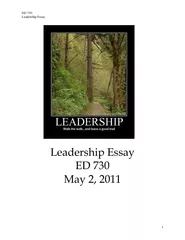 ED  Leadership Essay  ED  Leadership Essay Leadership