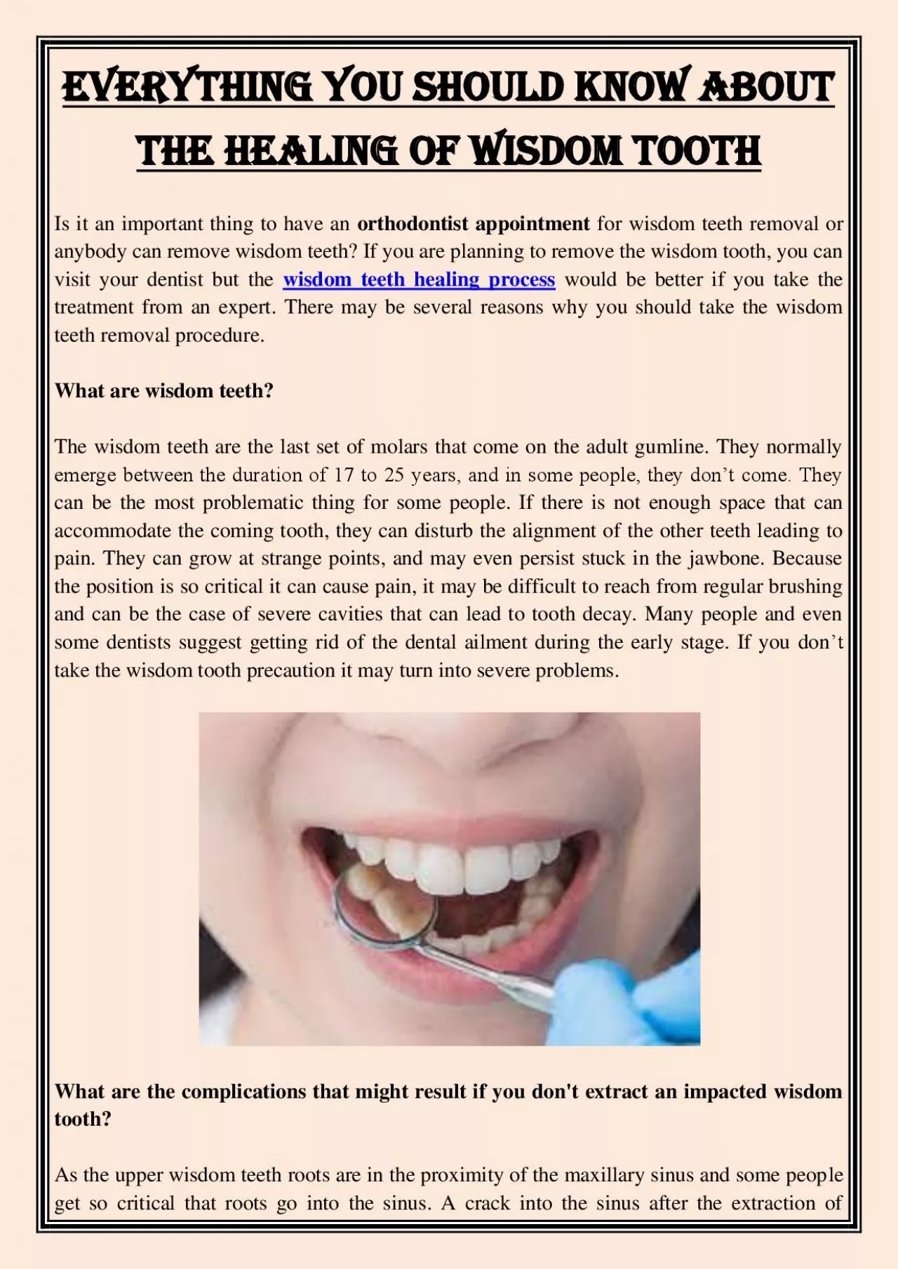 PDF-Everything You Should Know About The Healing of Wisdom Tooth