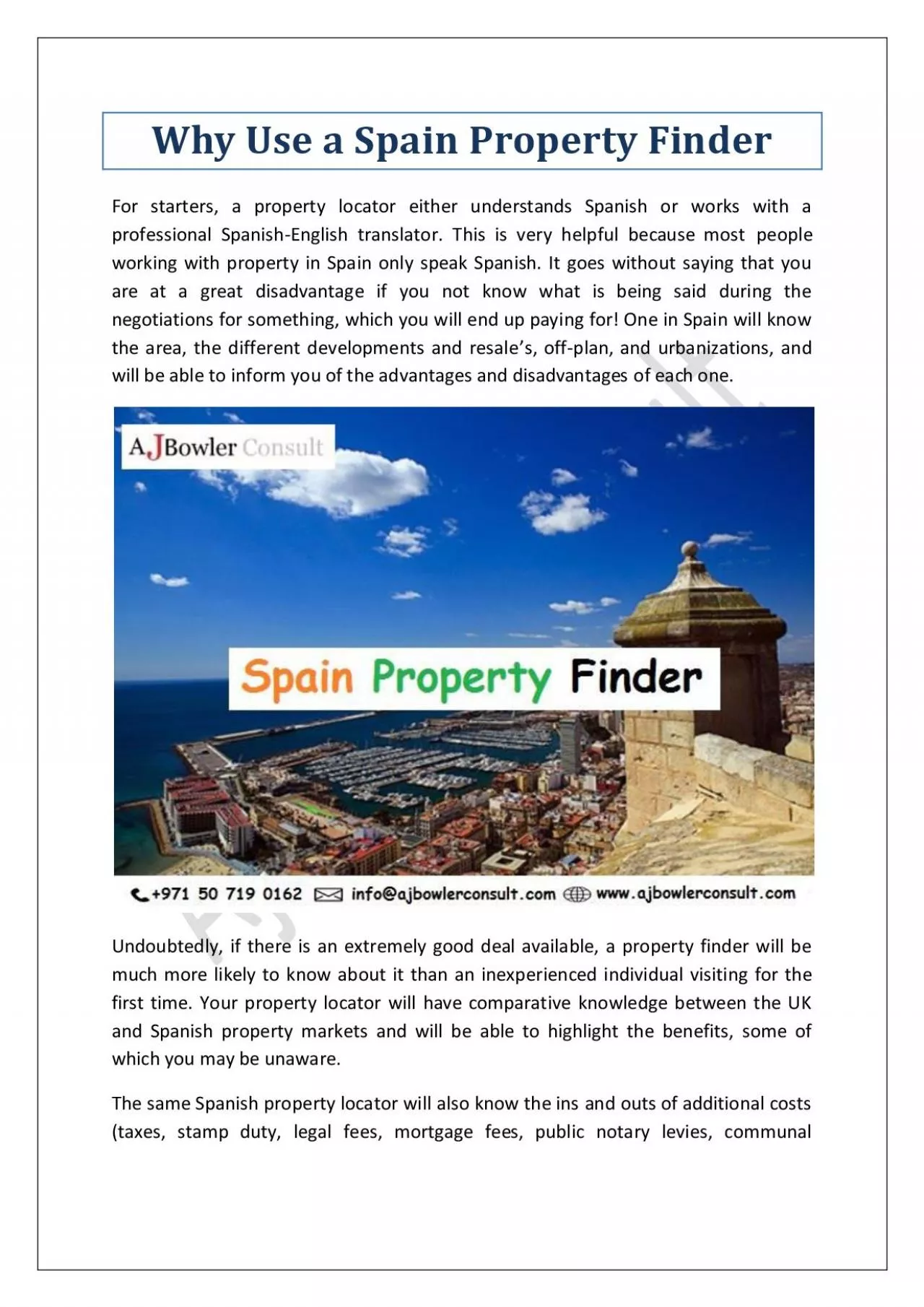 PDF-Why Use a Spain Property Finder