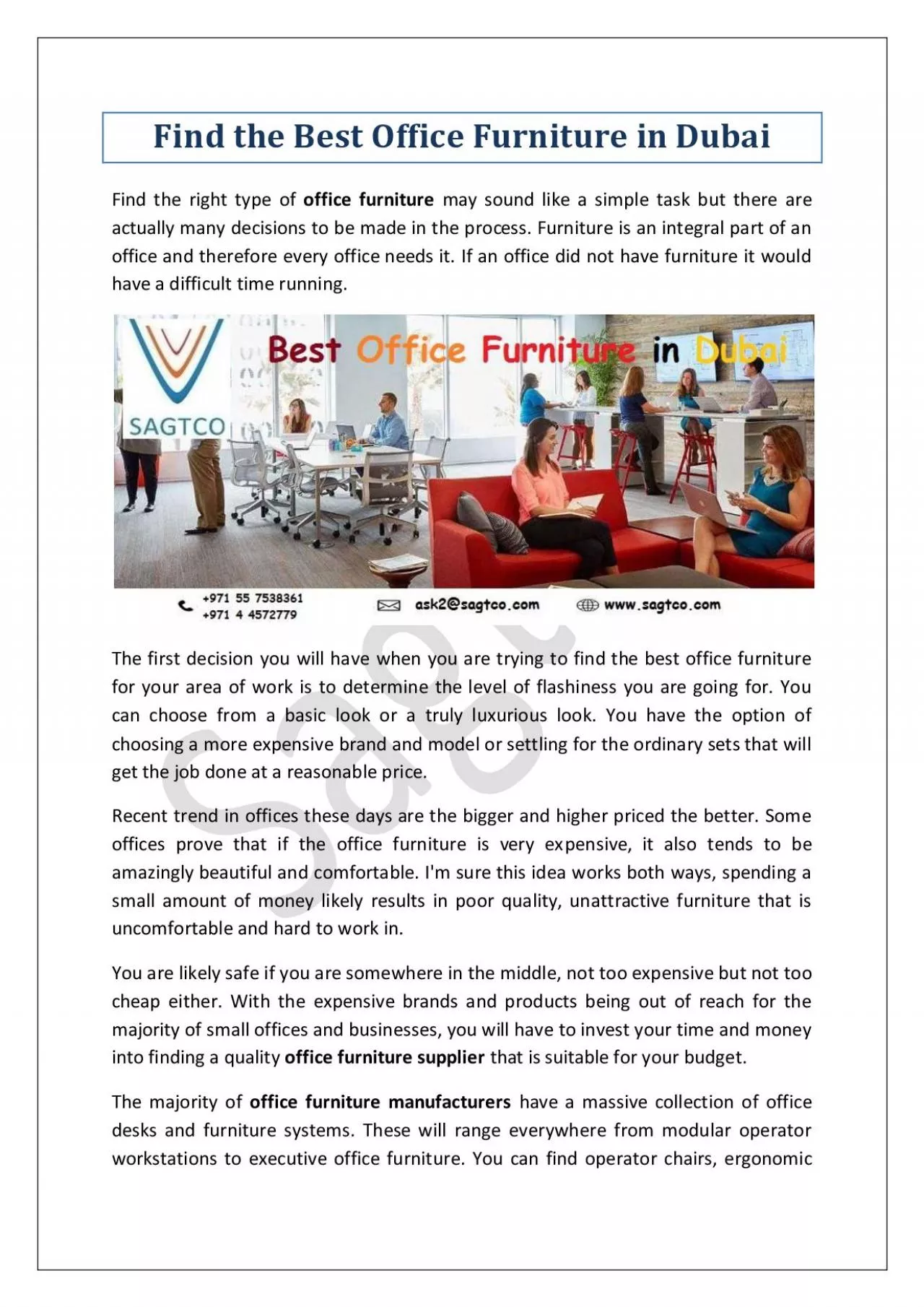 PDF-Find the Best Office Furniture in Dubai