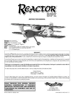 INSTRUCTION MANUALALWing Area  2WeighteightWing Loading 82  91