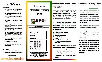 Establishment of the Jamaica Intellectual Property Office