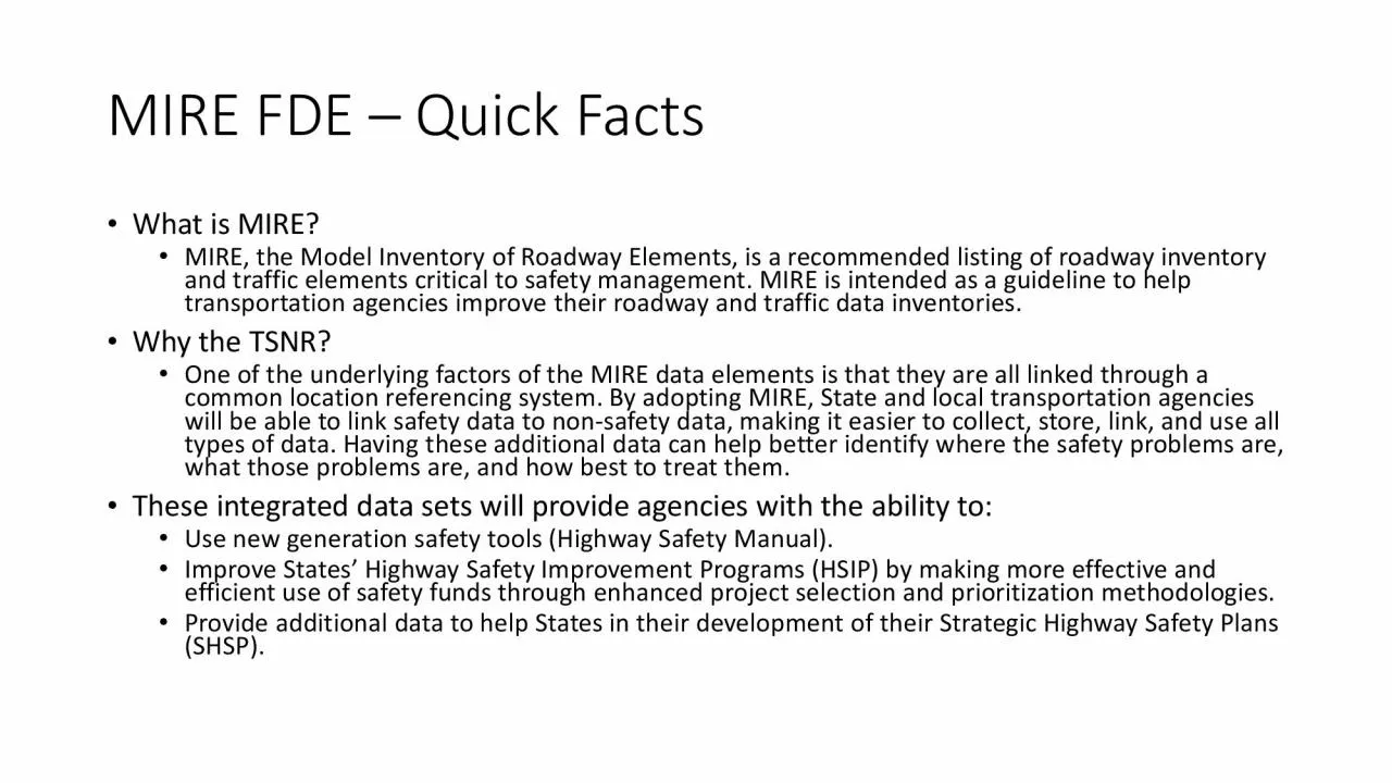 PDF-MIRE FDE Quick FactsWhat is MIRE