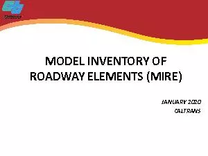 MODEL INVENTORY OF ROADWAY ELEMENTS MIRE JANUARY 2020 CALTRANS