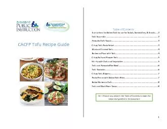 CACFP Tofu Recipe Guide