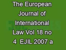 The European Journal of International Law Vol 18 no 4  EJIL 2007 a