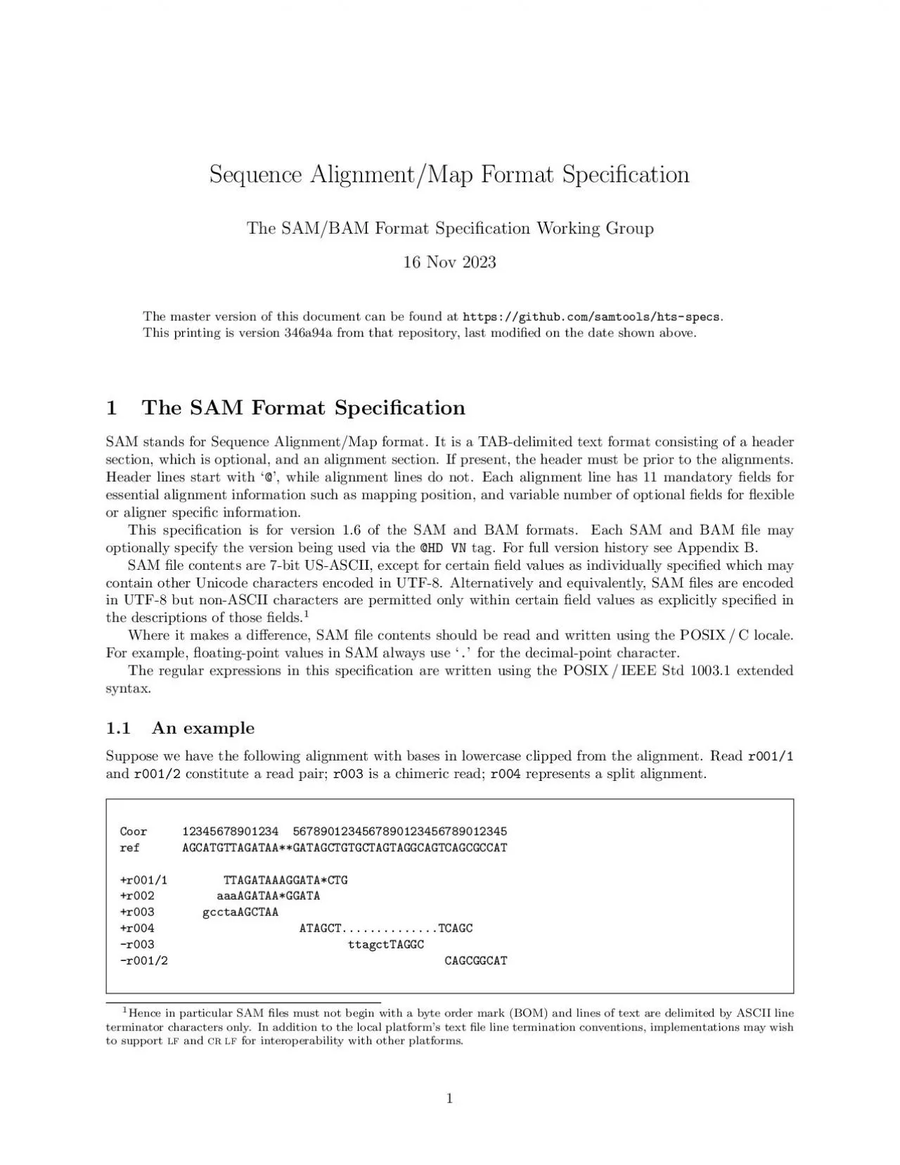 PDF-SequenceAlignmentMapFormatSpeci12cationTheSAMBAMFormatSpeci12c