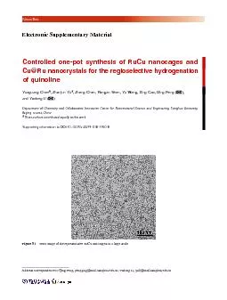 Nano Res Electronic Supplementary Material Controlled onepot synthes