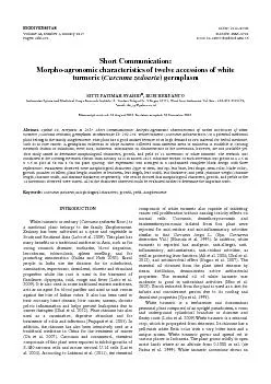 SYAHID  HERYANTO  Morphoagronomic characteristics of Curcuma zedoar