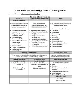 WATI Assistive Technology Decision Making Guide