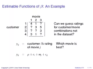 Estimable Functions of  An Example movie       Can we