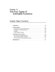 Chapter  The Four Types of Estimable Functions Chapter
