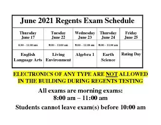 1 Regents Exam Schedule