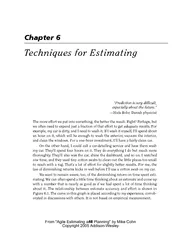 Chapter  Techniques for Estimating Prediction is very
