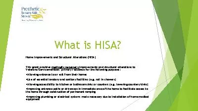 PDF-What is HISAHome Improvements and Structural Alterations HISA