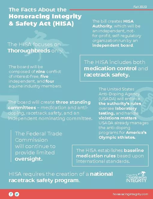 PDF-The Facts About theHorseracing Integrity Safety Act HISA