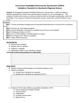 Curriculum Embedded Performance Assessment CEPA