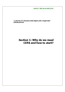 Section 1 Why do we need CEPA   a journey of a thousand miles begin