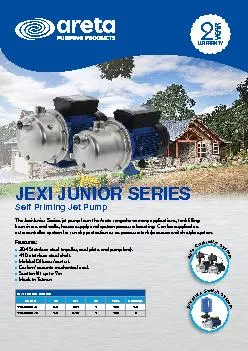 PDF-JEXI JUNIOR SERIESSelf Priming Jet PumpThe JexiJunior Series jet pump