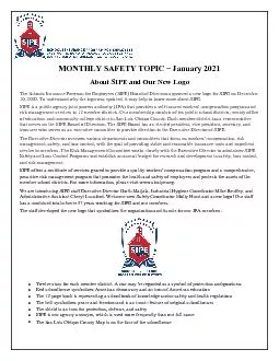 MONTHLY SAFETY TOPIC  January 2021 About SIPE and Our New Logo