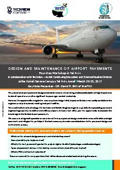 DESIGN AND MAINTENANCE OF AIRPORT PAVEMENTS