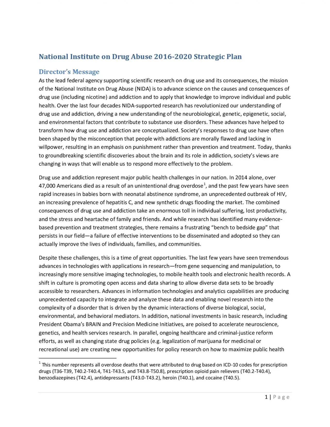 PDF-National Institute on Drug Abuse 20162020 Strategic PlanDirector146