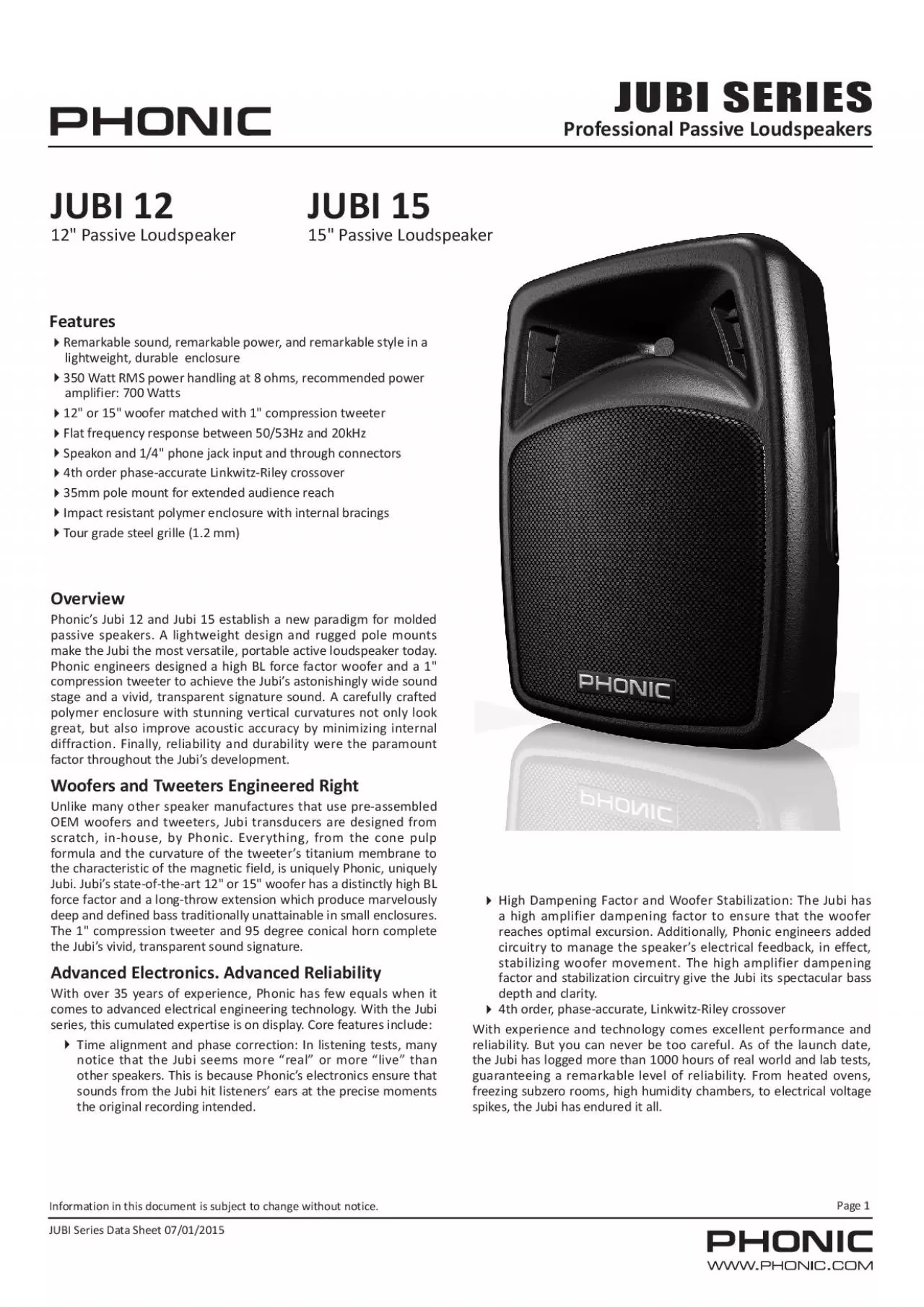 PDF-Phonic146s Jubi 12 and Jubi 15 establish a new paradigm for molded