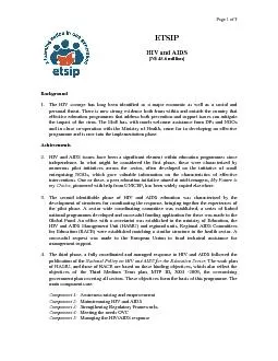 Page 1 of 8 ETSIP HIV and AIDSN 456 millionBackground 1 The HIV s