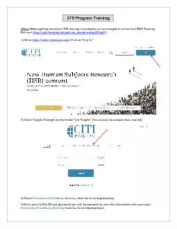 NoteBefore getting started on CITI training investigators are encou
