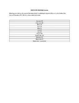 2020GURA Meeting CalendarMeetings are held on the second Monday of eac