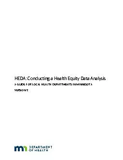 HEDA Conducting a Health Equity Data AnalysisA GUIDE FOR LOCAL HEALTH