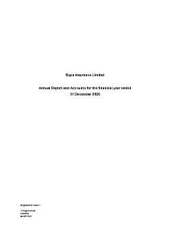 Bupa Insurance LimitedAnnual Report and Accounts for the financial yea