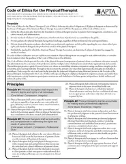 Code of Ethics for the Physical Therapist HOD S Amende