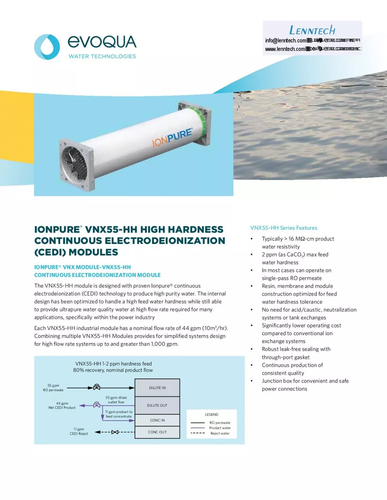 PDF-IONPURE VNX55HH HIGH HARDNESS CONTINUOUS ELECTRODEIONIZATION CEDI