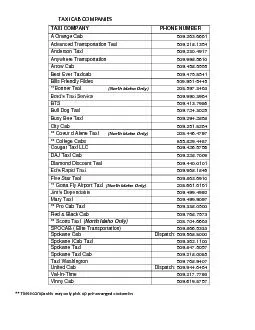 TAXI CAB COMPANIES