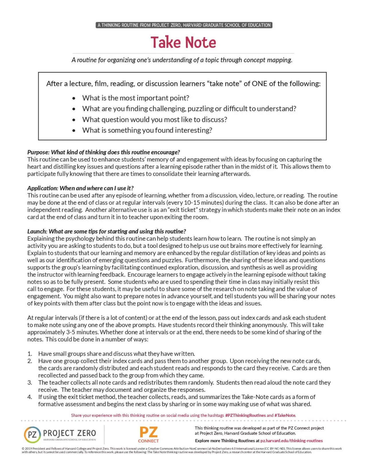 PDF-A THINKING ROUTINE FROM PROJECT ZERO HARVARD GRADUATE SCHOOL OF EDUCA