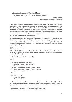 Information Structure in Tinrin and Neku     topicalistion impersona