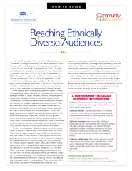 HOWTO GUIDE Reaching Ethnically Diverse Audiences n th