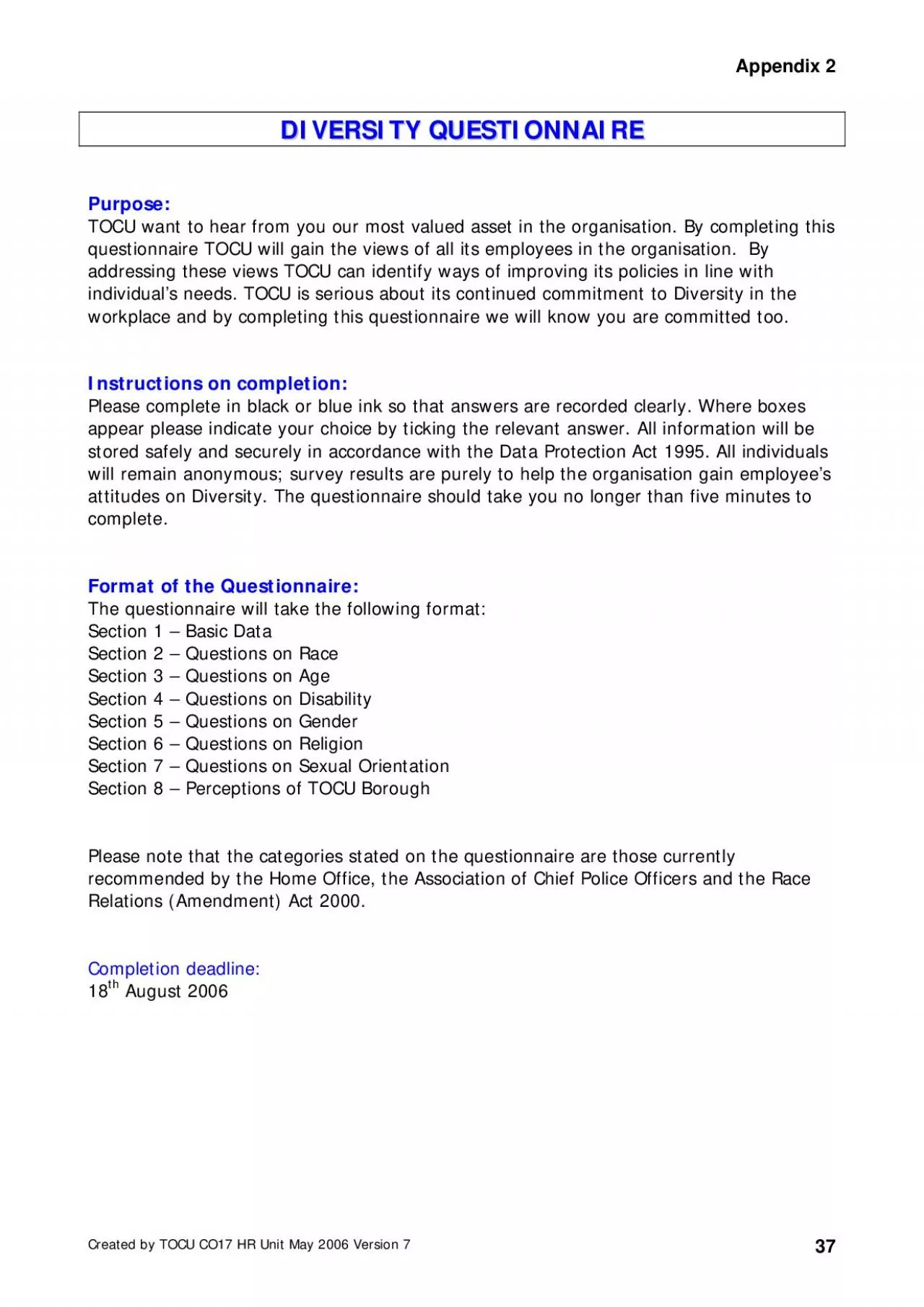 PDF-Created by TOCU CO17 HR Unit May 2006 Version 7