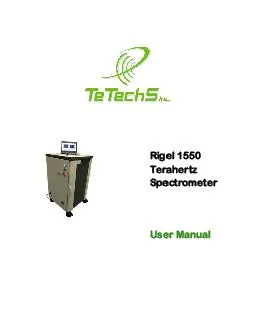 infotetechscomRigel 1550 Terahertz Spectrometer User Manual 2