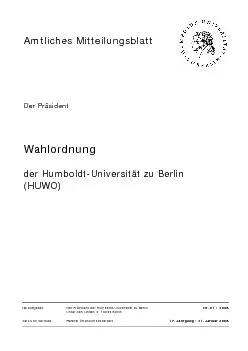 Der Prsident der HumboldtUniversitt zu Berlin Unter den Linden 6 1