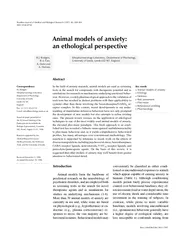 Braz J Med Biol Res   Ethology and anxiety Brazilian