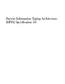 DarwinInformationTypingArchitectureDITASpecification10