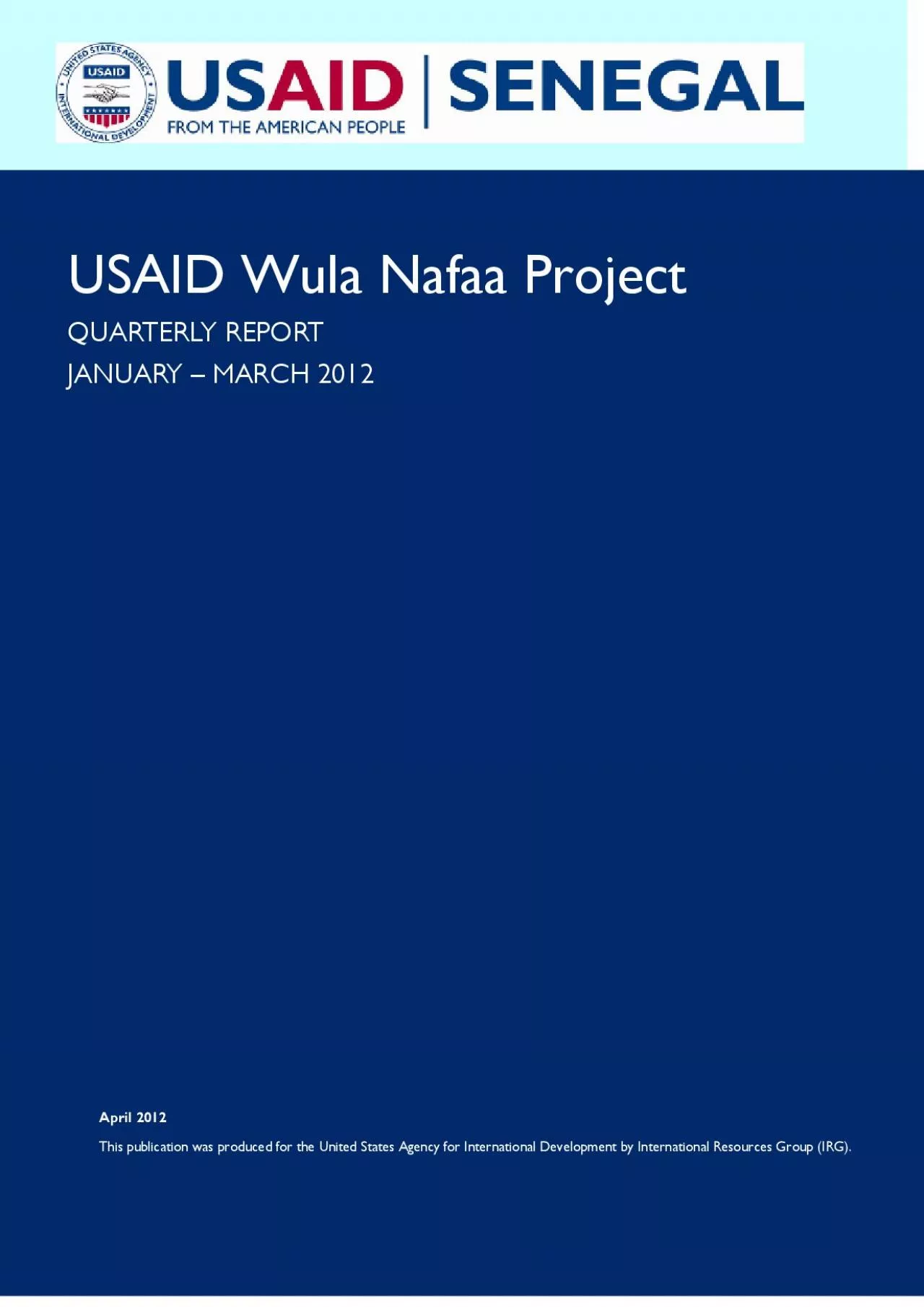 PDF-pril This publication was produced for the United States Agency for In