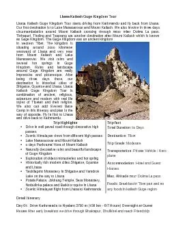 PDF-Lhasa Kailash Guge Kingdom Tour