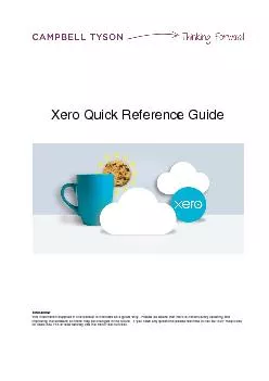 Xero Quick Reference Guide