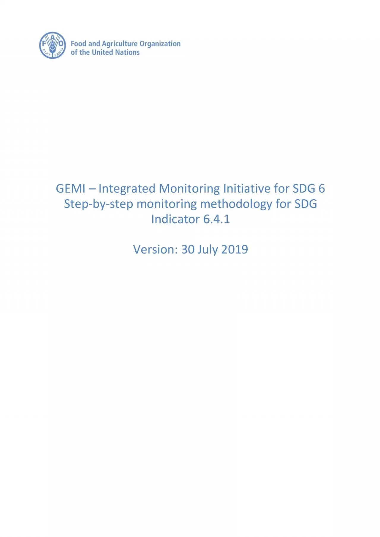 PDF-Integrated Monitoring Initiative for SDG 6