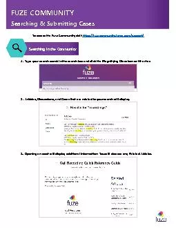PDF-To access the Fuze Community visit